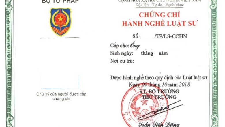 Thủ tục cấp chứng chỉ hành nghề luật sư
