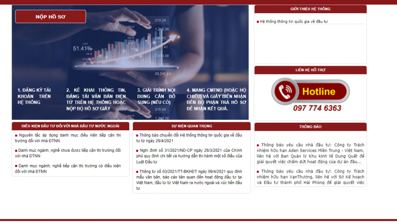 Thực hiện thủ tục đầu tư qua mạng