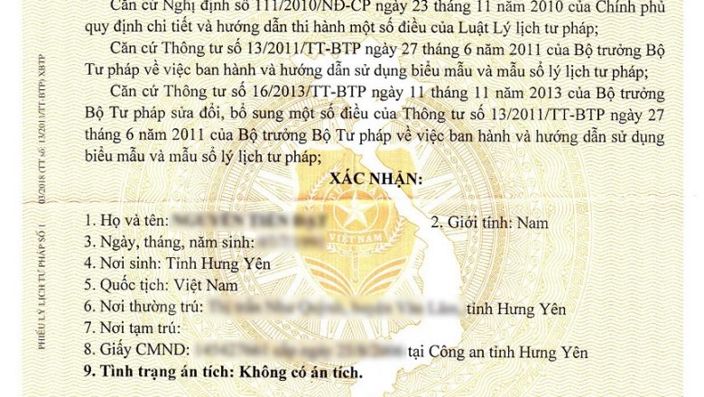 Cấp lý lịch tư pháp online tại Hà Nội