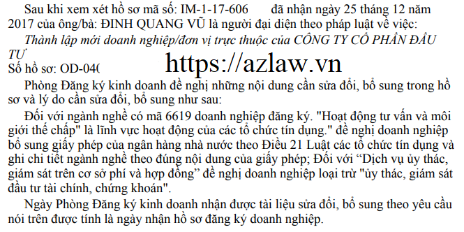 Yêu cầu trích dẫn quy định khi đăng ký kinh doanh