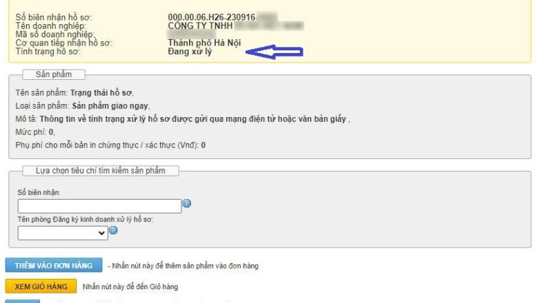 Tra cứu tình trạng hồ sơ doanh nghiệp, đầu tư