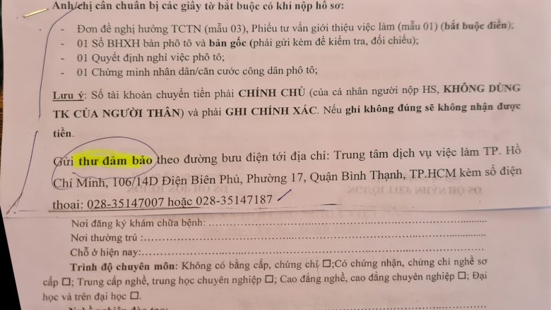 Hướng dẫn nhận BHTN online, qua bưu điện